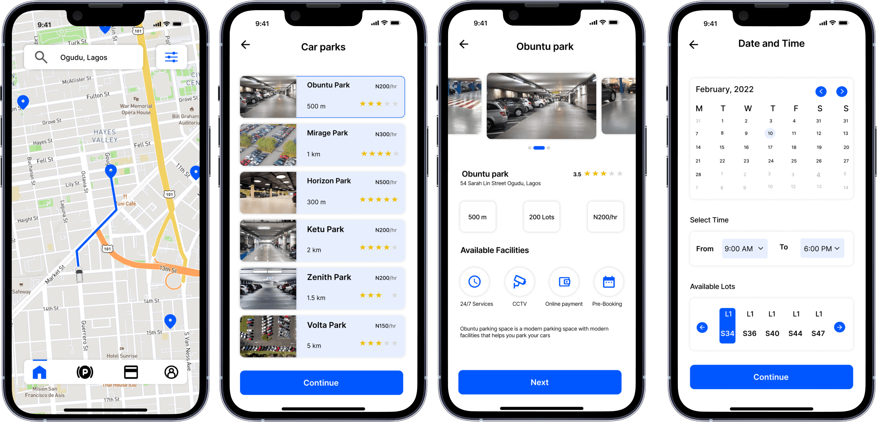 Ideate Booking process and other Screens