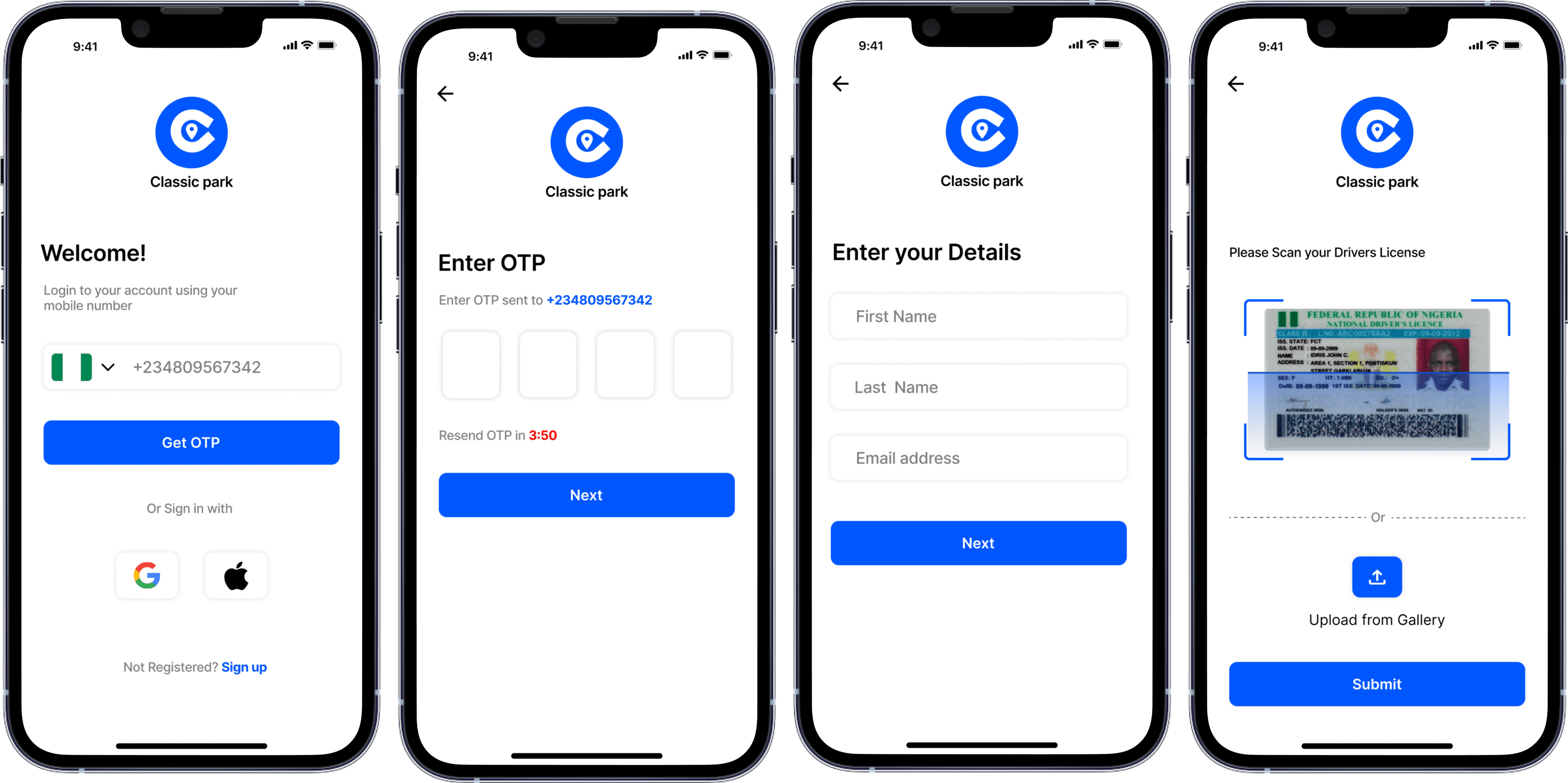 Ideate Login and Signup Screens