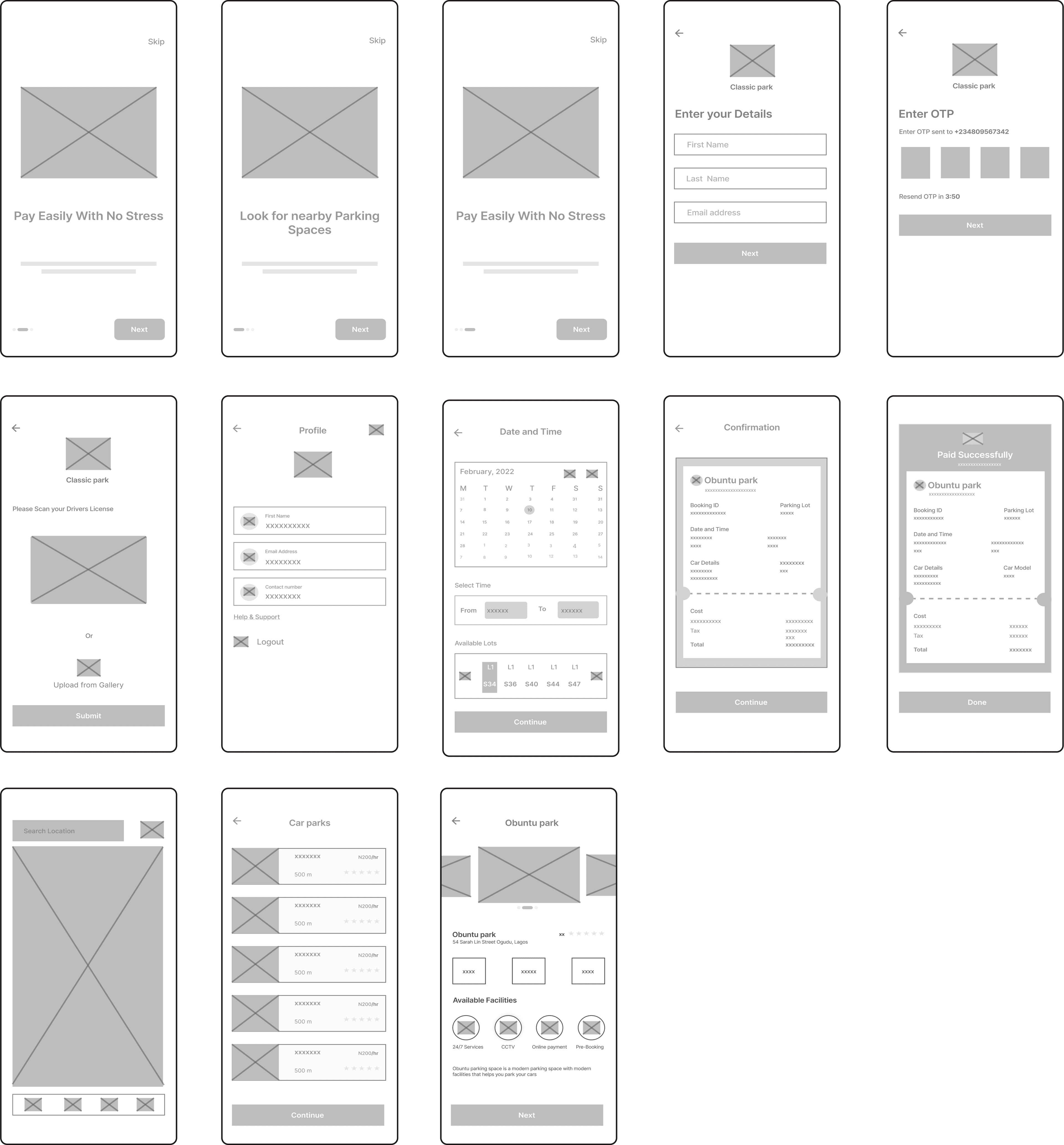 Classic Park Wireframe